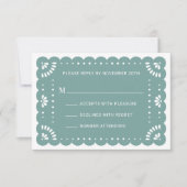 Papel Picado Style Mexican RSVP Card Karte (Vorderseite)