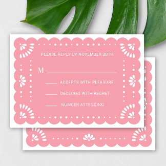 Papel Picado Style Mexican RSVP Card Karte