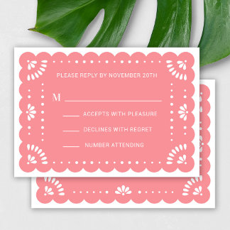 Papel Picado Style Mexican RSVP Card Karte
