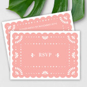 Papel Picado Style Mexican RSVP Card Karte