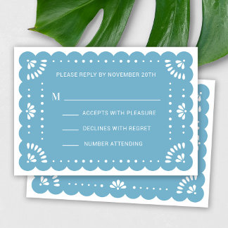 Papel Picado Style Mexican RSVP Card Karte