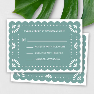 Papel Picado Style Mexican RSVP Card Karte