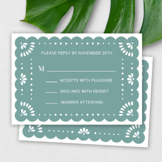 Papel Picado Style Mexican RSVP Card Karte