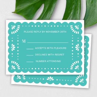 Papel Picado Style Mexican RSVP Card Karte