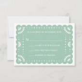 Papel Picado Style Mexican RSVP Card Karte (Vorderseite)