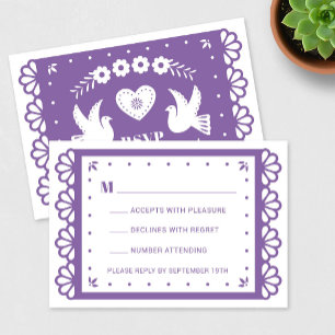 Papel Picado Style RSVP Card Karte