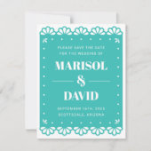 Papel Picado Style Save the Date Card (Vorderseite)