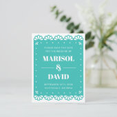 Papel Picado Style Save the Date Card (Stehend Vorderseite)