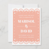 Papel Picado Style Save the Date Card (Vorderseite)