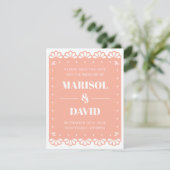 Papel Picado Style Save the Date Card (Stehend Vorderseite)