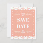 Papel Picado Style Save the Date Card (Rückseite)