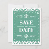 Papel Picado Style Save the Date Card (Rückseite)