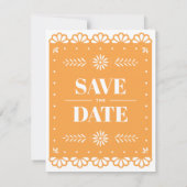 Papel Picado Style Save the Date Card (Rückseite)