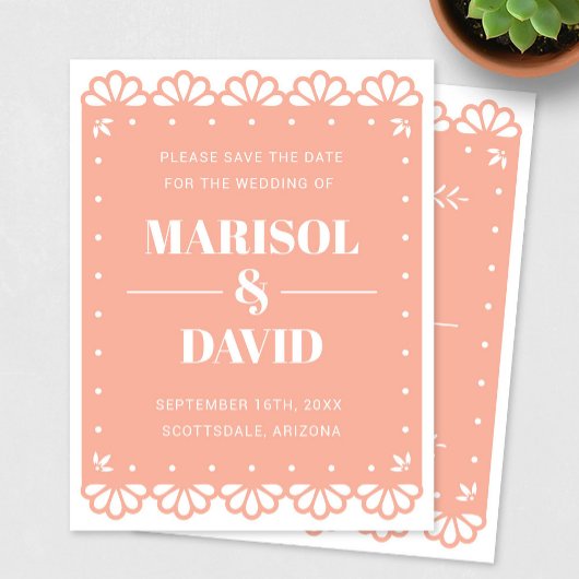 Papel Picado Style Save the Date Card