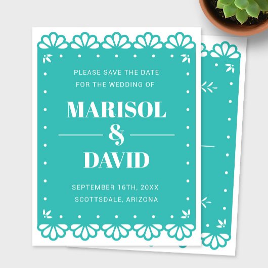 Papel Picado Style Save the Date Card