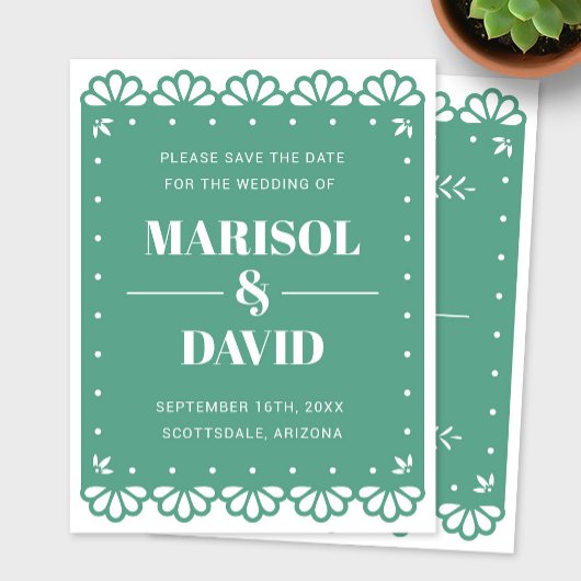 Papel Picado Style Save the Date Card