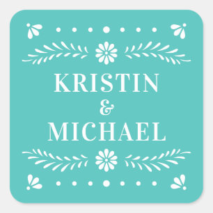 Papel Picado Style Wedding Sticker