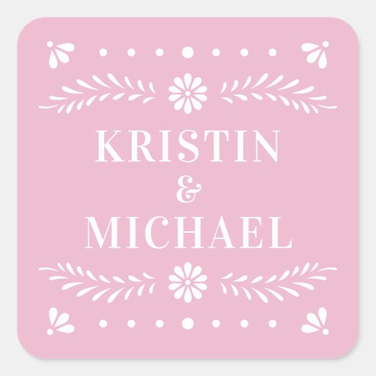 Papel Picado Style Wedding Sticker (Vorderseite)