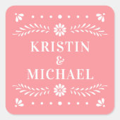 Papel Picado Style Wedding Sticker (Vorderseite)