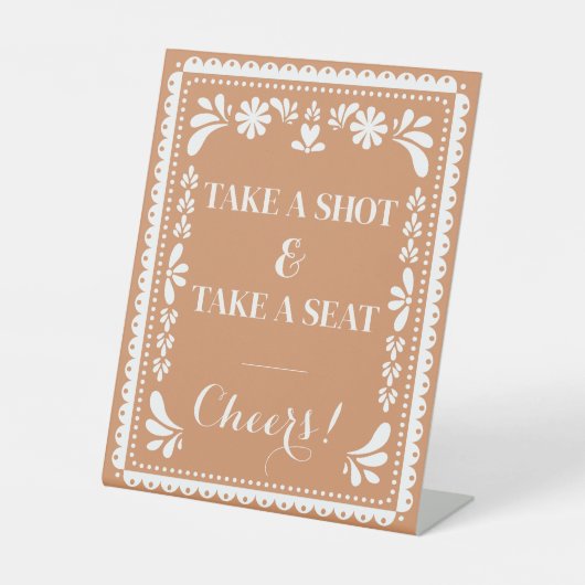 Papel Picado "Take a Shot" Bar Sockelschild (Vorderseite)