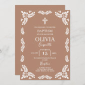 Papel Picado Taufe Girl Einladung (Vorne/Hinten)