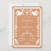 Papel Picado Taufe Mexikanische Party Einladung (Vorderseite)