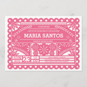 Papel Picado Taufen Einladung