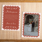 Papel Picado Terracotta Mexican Talavera Wedding Dankeskarte