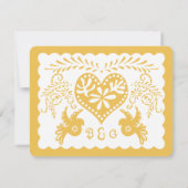 Papel Picado UAWG Gold Fiesta Wedding Banner RSVP Karte (Rückseite)