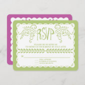 Papel Picado UAWG Limon Fiesta Wedding Banner RSVP Karte (Vorne/Hinten)