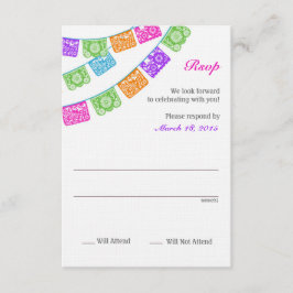 Papel Picado UAwg Multicolor RSVP Karte