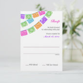 Papel Picado UAwg Multicolor RSVP Karte (Stehend Vorderseite)