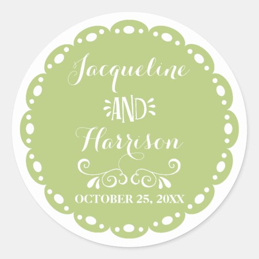 Papel Picado Umschlag Aufkleber Limon Fiesta Weddi (Vorderseite)