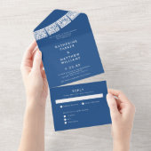 Papel Picado Wedding Banner Blue All In One Einladung (Abreißen)