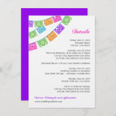 Papel Picado Wedding Details Umschließung Multicol Begleitkarte (Vorne/Hinten)