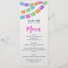 Papel Picado Wedding Menu Card Menükarte