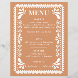 Papel Picado Wedding Menü Modernes mexikanisches T