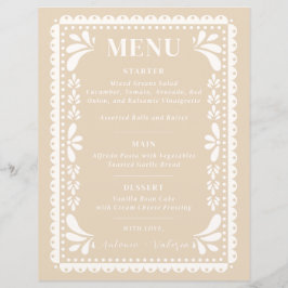 Papel Picado Wedding Menü Modernes mexikanisches T