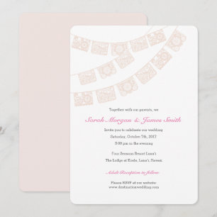 Papel Picado Wedding Party Einladen Rosa Einladung