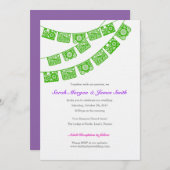 Papel Picado Wedding Party laden Green ein Einladung (Vorne/Hinten)
