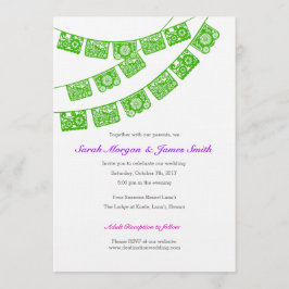 Papel Picado Wedding Party laden Green ein Einladung