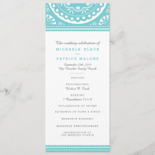 Papel Picado Wedding Program - Blue Programm