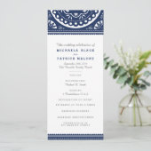 Papel Picado Wedding Program - Navy Programm (Stehend Vorderseite)