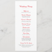 Papel Picado Wedding Program - Red - Programm (Rückseite)