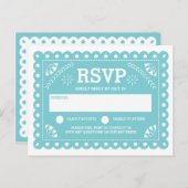 Papel Picado Wedding RSVP Einladungspostkarte (Vorne/Hinten)