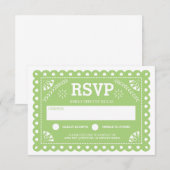 Papel Picado Wedding RSVP Green (Vorne/Hinten)