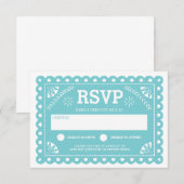 Papel Picado Wedding RSVP Karte (Vorne/Hinten)