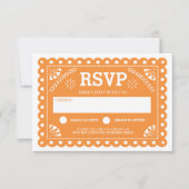 Papel Picado Wedding RSVP Orange (Vorderseite)