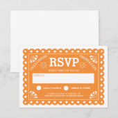 Papel Picado Wedding RSVP Orange (Vorne/Hinten)