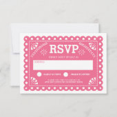 Papel Picado Wedding RSVP Pink (Vorderseite)